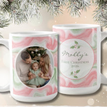 Waterverf Kerst Foto Koffiemok