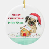 Waterverf Kerst-Franse Bulldog Keramisch Ornament (Achterkant)