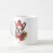 Waterverf Kerst Franse Bulldog Koffiemok (Voorkant links)