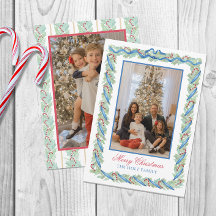 Waterverf Kerst Garland & Candy Canes Foto