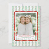 Waterverf Kerst Garland Notenkraker Een foto Feestdagenkaart (Voorkant)