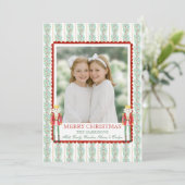 Waterverf Kerst Garland Notenkraker Een foto Feestdagenkaart (Staand voorkant)