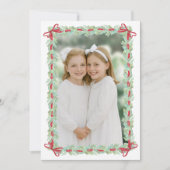 Waterverf Kerst Garland Notenkraker Twee Foto Feestdagenkaart (Voorkant)