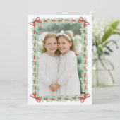 Waterverf Kerst Garland Notenkraker Twee Foto Feestdagenkaart (Staand voorkant)