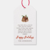 Waterverf Kerst Gebakken Treat Familie Cadeaulabel (Achterkant)