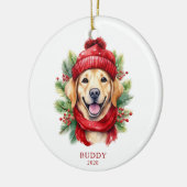 Waterverf Kerst Gele Labrador Hond Foto Keramisch Ornament (Links)