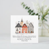  Waterverf Kerst gepersonaliseerd Feestdagenkaart (Staand voorkant)