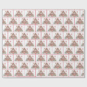 Waterverf Kerst Gingerbread House Cadeaupapier (Vlak)