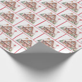 Waterverf Kerst Gingerbread House Cadeaupapier (Hoek)