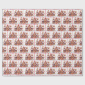 Waterverf Kerst Gingerbread House Cadeaupapier (Vlak)