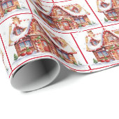Waterverf Kerst Gingerbread House Cadeaupapier (Rol Hoek)