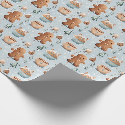 Waterverf Kerst Gingerbread snoepcake Cadeaupapier (Hoek)