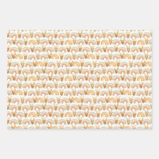 Waterverf kerst gingerbreads set inpakpapier vel (Voorkant 3)