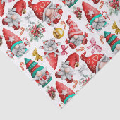 Waterverf Kerst Gnomen, Ornamenten Tissuepapier (Detail)