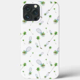 Waterverf Kerst Golfclubs En Tennisrackets Case-Mate iPhone Case