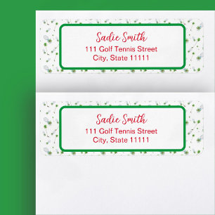 Waterverf Kerst Golfclubs En Tennisrackets Etiket