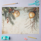 Waterverf Kerst Gouden ornament Holly Berry Tissuepapier (Craft)