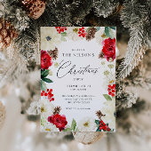 Waterverf kerst-Greenery Uitnodiging