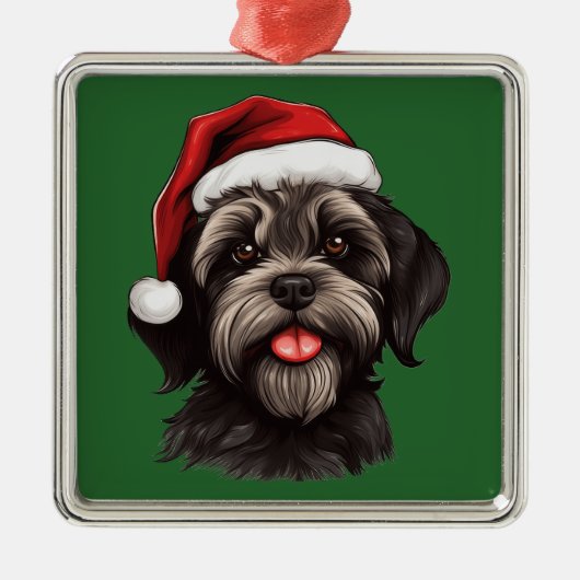 Waterverf Kerst Havanese Ornament (Voorkant)