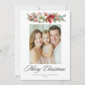 Waterverf Kerst Helleboredesign Feestdagenkaart (Voorkant)