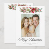 Waterverf Kerst Helleboredesign Feestdagenkaart (Voorkant / Achterkant)