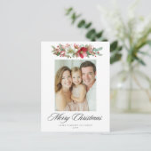 Waterverf Kerst Helleboredesign Feestdagenkaart (Staand voorkant)