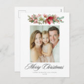 Waterverf Kerst Helleboredesign Feestdagenkaart (Voorkant / Achterkant)