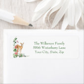 Waterverf Kerst Herten retour adreslabel Etiket (Insitu)