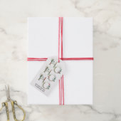 Waterverf Kerst Ho HO HO groen & bessen Cadeaulabel (Met Touw)