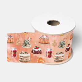 Waterverf Kerst Holiday Traktaties Bakken Grosgrain Lint