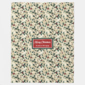  Waterverf Kerst Holly Berries Deken (Voorkant)