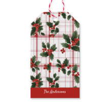 Waterverf Kerst Holly Bes Plaid Naam