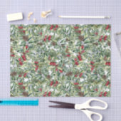 Waterverf Kerst Holly en Mistletoe Print Tissuepapier (Craft)