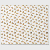 Waterverf kerst in Gingerbrood Cadeaupapier (Vlak)