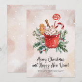 Waterverf Kerst Kaart Kleurrijke Classic Cookie (Voorkant / Achterkant)