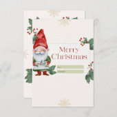 Waterverf Kerst Kaart Santa Claus, niet-foto (Voorkant / Achterkant)