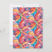 Waterverf Kerst Kaarten Kleurrijke Poinsettia (Achterkant)