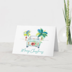 Waterverf Kerst Kaarten Tropisch strand