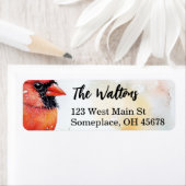 Waterverf Kerst Kardinaal Etiket (Insitu)