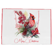 Waterverf kerst kardinaal groot cadeauzakje (Achterkant)