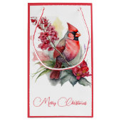 Waterverf kerst kardinaal klein cadeauzakje (Achterkant)