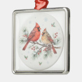Waterverf Kerst Kardinaal Ornament (Links)
