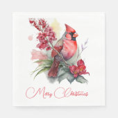 Waterverf kerst kardinaal servet (Voorkant)