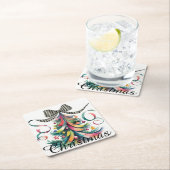 Waterverf kerst kartonnen onderzetters (Insitu)