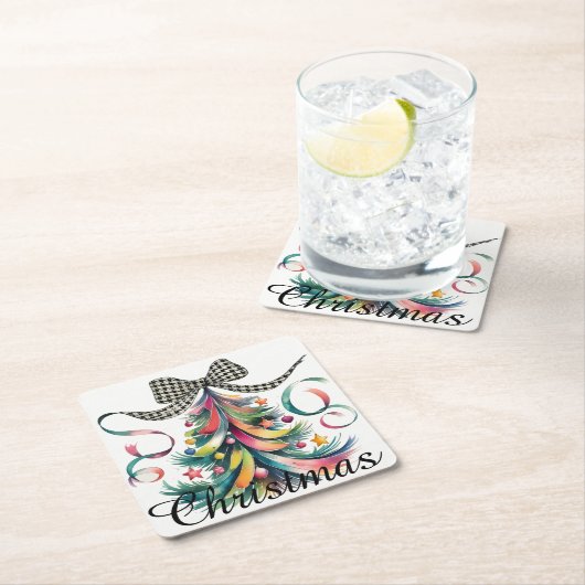 Waterverf kerst kartonnen onderzetters (Insitu)