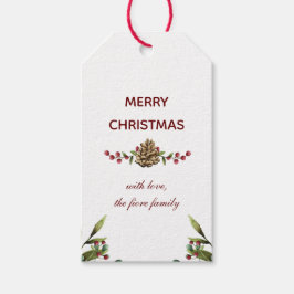 Waterverf kerst kersen vakantie cadeaulabel