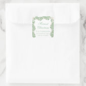 Waterverf Kerst Kerst Garland  Vierkante Sticker (Tas)