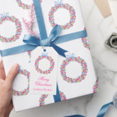 Waterverf Kerst Kleurrijke Baubles Krans Cadeaulabel