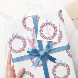 Waterverf Kerst Kleurrijke Baubles Krans Notitiekaartje