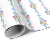 Waterverf Kerst Kleurrijke Baubles Tinsel Cadeaupapier (Rol Hoek)